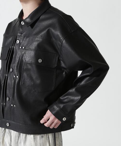 BEAVER(ビーバー)の「B omnivore/ビーオムニボー FAUX LEATHER BLOUSON(ブルゾン・メンズ・ブラック・L/M)」の18枚目の写真
