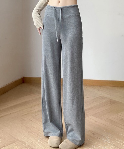 SallyLunn（サリーラン）の「ハイウエストレーヨンライクパンツ（その他パンツ・レディース・ブラック/グレー・LARGE/MEDIUM）」の2枚目の写真