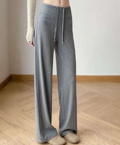 SallyLunn（サリーラン）の「ハイウエストレーヨンライクパンツ（その他パンツ・レディース・ブラック/グレー・LARGE/MEDIUM）」の3枚目の写真