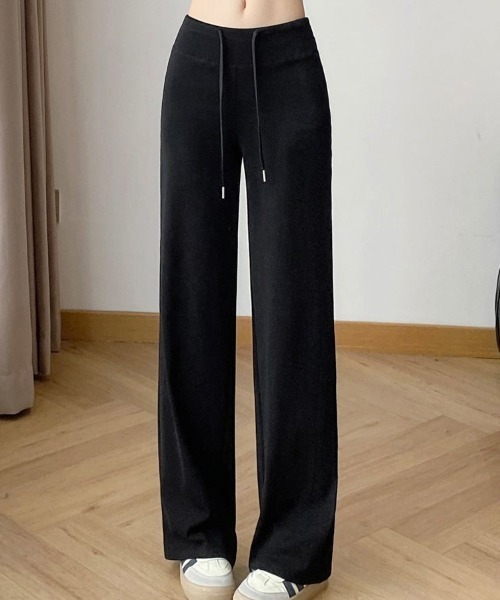 SallyLunn（サリーラン）の「ハイウエストレーヨンライクパンツ（その他パンツ・レディース・ブラック/グレー・LARGE/MEDIUM）」の5枚目の写真