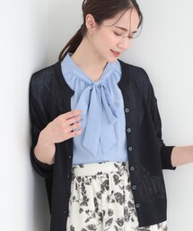 SHOO・LA・RUE | 【洗濯機可/S-LL】キーネックでお顔周りすっきり ざっくり編みカーディガン(カーディガン/ボレロ)
