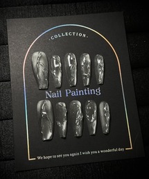 B.I.D.（ビーアイディー）の「《Bz》Y2Kシルバーニュアンスうるちゅるネイルチップ ロング バレリーナデザイン 平成ギャル(MA/EK526)（ネイルシール/ネイルチップ）」