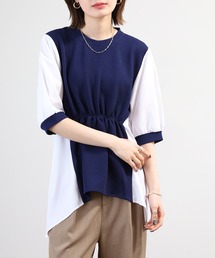 FUNALIVE（ファンアライブ）の「la boussole 異素材使いバックフレアチュニック（チュニック）」