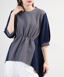 FUNALIVE（ファンアライブ）の「la boussole 異素材使いバックフレアチュニック（チュニック）」