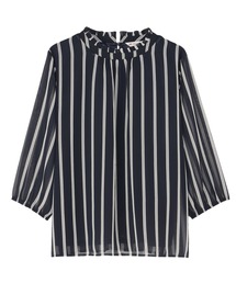 ストライプ シフォンブラウス
