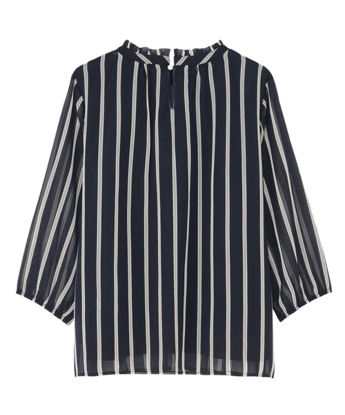 TOKYO SHIRTS(トウキョウシャツ)の「ストライプ シフォンブラウス(シャツ/ブラウス・レディース・ブルー/サックスブルー/ネイビー・M/L/LL)」の5枚目の写真