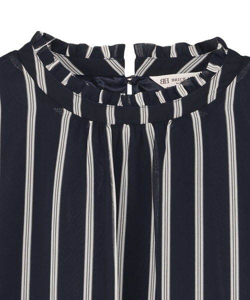 TOKYO SHIRTS(トウキョウシャツ)の「ストライプ シフォンブラウス(シャツ/ブラウス・レディース・ブルー/サックスブルー/ネイビー・M/L/LL)」の6枚目の写真