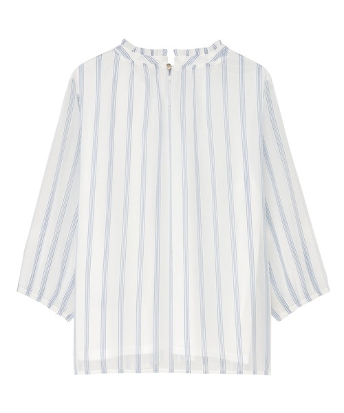 TOKYO SHIRTS(トウキョウシャツ)の「ストライプ シフォンブラウス(シャツ/ブラウス・レディース・ブルー/サックスブルー/ネイビー・M/L/LL)」の17枚目の写真