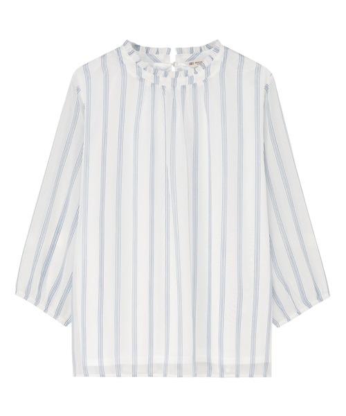 TOKYO SHIRTS(トウキョウシャツ)の「ストライプ シフォンブラウス(シャツ/ブラウス・レディース・ブルー/サックスブルー/ネイビー・M/L/LL)」の16枚目の写真