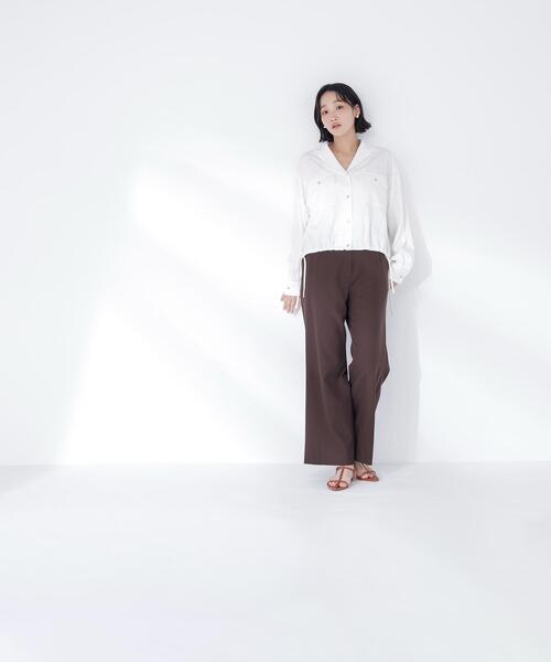 NATURAL BEAUTY BASIC(ナチュラルビューティーベーシック)の「◇ショートシャツブルゾン(ブルゾン・レディース・イエロー/オフホワイト/ネイビー・FREE)」の4枚目の写真