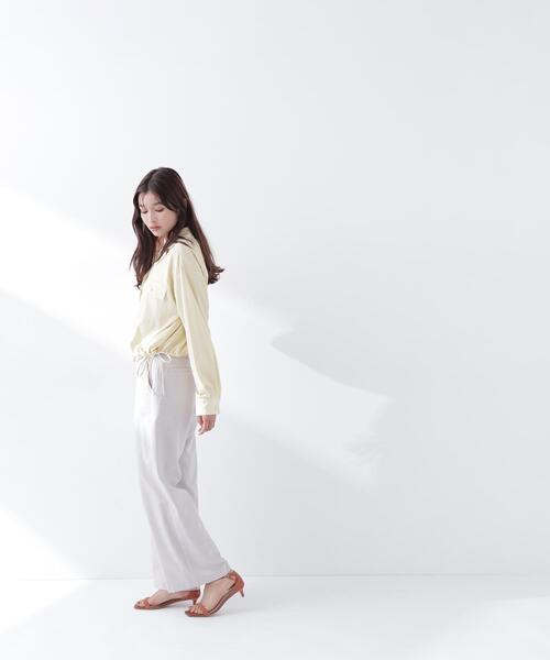 NATURAL BEAUTY BASIC(ナチュラルビューティーベーシック)の「◇ショートシャツブルゾン(ブルゾン・レディース・イエロー/オフホワイト/ネイビー・FREE)」の7枚目の写真
