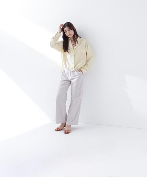 NATURAL BEAUTY BASIC(ナチュラルビューティーベーシック)の「◇ショートシャツブルゾン(ブルゾン・レディース・イエロー/オフホワイト/ネイビー・FREE)」の9枚目の写真