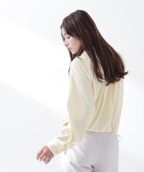 NATURAL BEAUTY BASIC(ナチュラルビューティーベーシック)の「◇ショートシャツブルゾン(ブルゾン・レディース・イエロー/オフホワイト/ネイビー・FREE)」の12枚目の写真