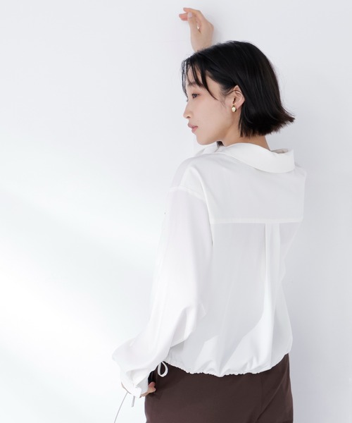 NATURAL BEAUTY BASIC(ナチュラルビューティーベーシック)の「◇ショートシャツブルゾン(ブルゾン・レディース・イエロー/オフホワイト/ネイビー・FREE)」の10枚目の写真