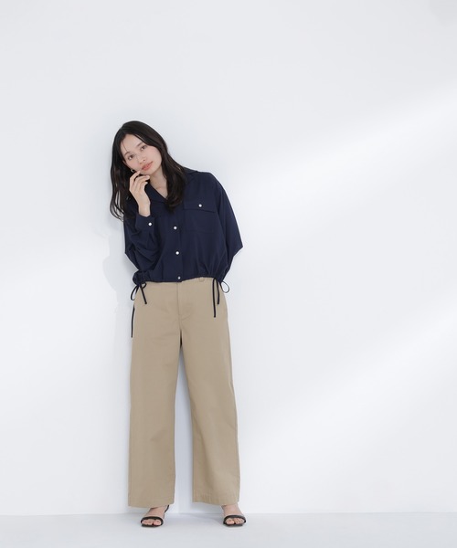 NATURAL BEAUTY BASIC(ナチュラルビューティーベーシック)の「◇ショートシャツブルゾン(ブルゾン・レディース・イエロー/オフホワイト/ネイビー・FREE)」の15枚目の写真