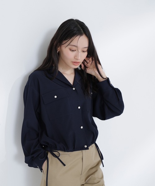 NATURAL BEAUTY BASIC(ナチュラルビューティーベーシック)の「◇ショートシャツブルゾン(ブルゾン・レディース・イエロー/オフホワイト/ネイビー・FREE)」の18枚目の写真