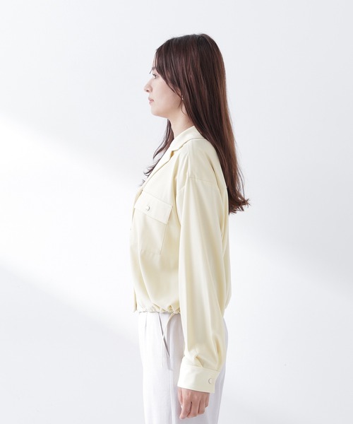 NATURAL BEAUTY BASIC(ナチュラルビューティーベーシック)の「◇ショートシャツブルゾン(ブルゾン・レディース・イエロー/オフホワイト/ネイビー・FREE)」の22枚目の写真