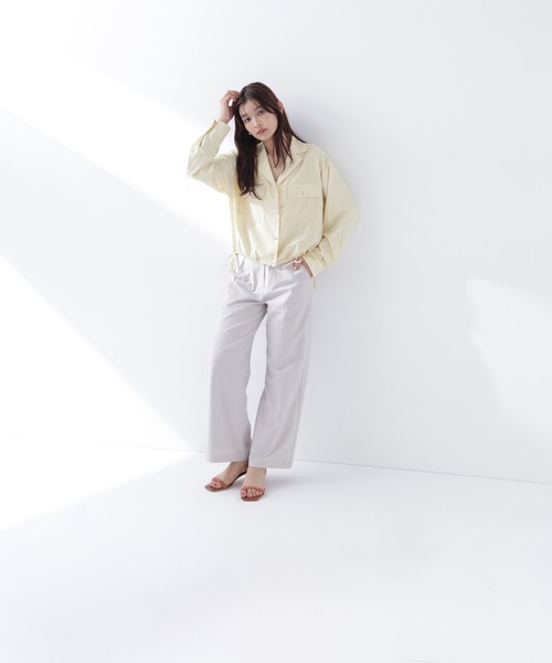 NATURAL BEAUTY BASIC(ナチュラルビューティーベーシック)の「◇ショートシャツブルゾン(ブルゾン・レディース・イエロー/オフホワイト/ネイビー・FREE)」の7枚目の写真