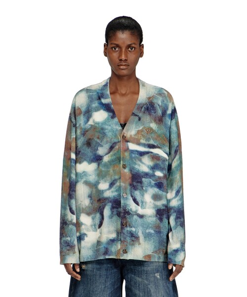 DIESEL(ディーゼル)の「ウィメンズ M-ILLUM-CARDIGAN(カーディガン/ボレロ・レディース・ネイビー・LARGE/SMALL/MEDIUM)」の1枚目の写真