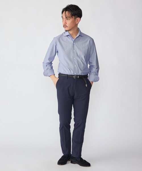 SHIPS(シップス)の「SHIPS: ジャージー ロンドン ストライプ ワンピースカラー シャツ(Tシャツ/カットソー・メンズ・ネイビー/スカイブルー・SMALL/MEDIUM/LARGE/X-LARGE)」の11枚目の写真