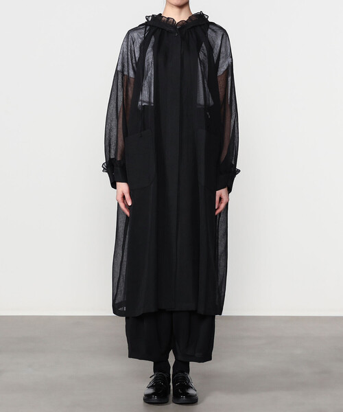 Bshop(ビショップ)の「eunoia | シアーオーガンジー フリルフードコート WOMEN(その他アウター・レディース・ブラック・ONE)」の11枚目の写真
