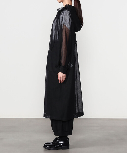 Bshop(ビショップ)の「eunoia | シアーオーガンジー フリルフードコート WOMEN(その他アウター・レディース・ブラック・ONE)」の12枚目の写真