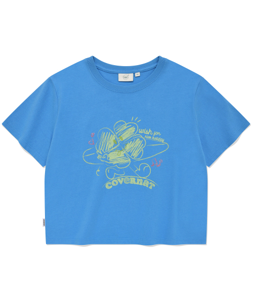 COVERNAT WOMAN(カバーナットウーマン)の「ウーマン ドゥードル クローバーハート Tシャツ Blue(Tシャツ/カットソー・レディース・その他・WS/WM)」の2枚目の写真
