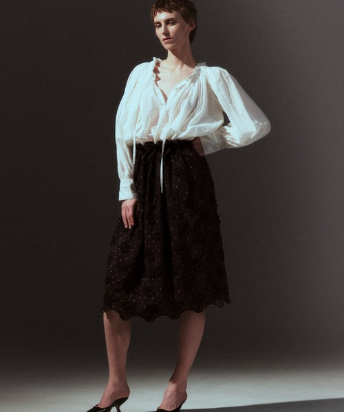 トップス crinkle crinkle crinkle sheer blouse crinkle crinkle crinkle】sheer gather volume blouse/シアーギャザー