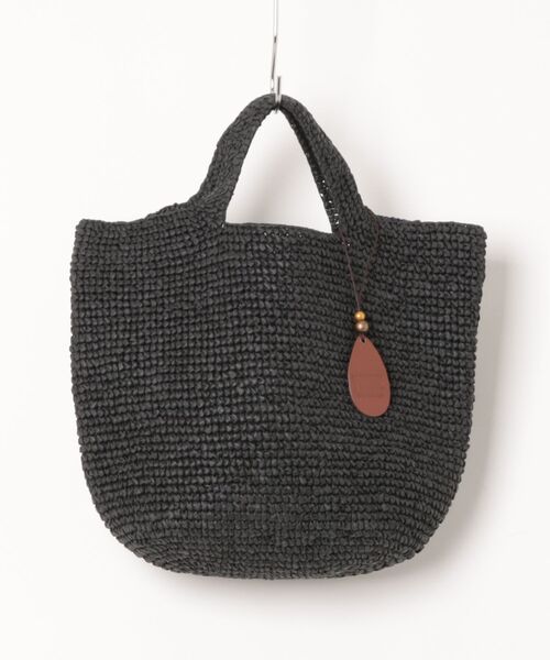 Bshop（ビショップ）の「INDIA INDUSTRY | ペーパーラフィア トートバッグ WOMEN（トートバッグ・レディース・ブラック/Nat・-）」の2枚目の写真