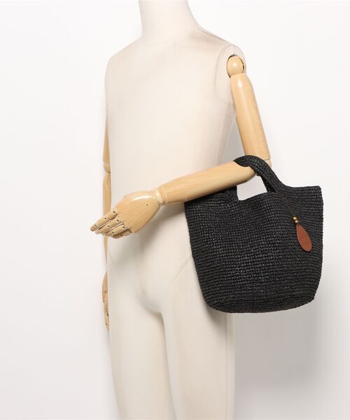 Bshop（ビショップ）の「INDIA INDUSTRY | ペーパーラフィア トートバッグ WOMEN（トートバッグ・レディース・ブラック/Nat・-）」の6枚目の写真