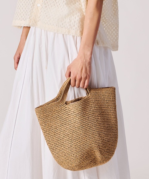 Bshop(ビショップ)の「INDIA INDUSTRY | ペーパーラフィア トートバッグ WOMEN(トートバッグ・レディース・ブラック/Nat・-)」の12枚目の写真