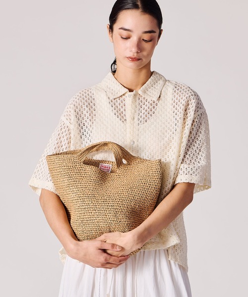 Bshop(ビショップ)の「INDIA INDUSTRY | ペーパーラフィア トートバッグ WOMEN(トートバッグ・レディース・ブラック/Nat・-)」の11枚目の写真