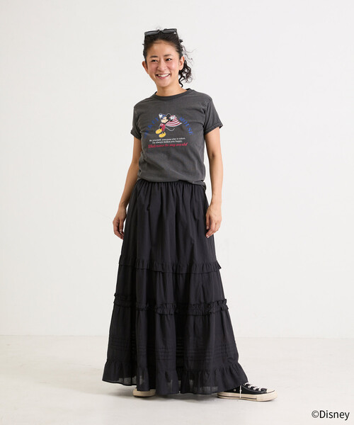 Freada(フリーダ)の「Freada/フリーダ 【MICKEY / ミッキー 】コンパクト ちびTシャツ(Tシャツ/カットソー・レディース・ブラック/ホワイト・ONE SIZE)」の21枚目の写真