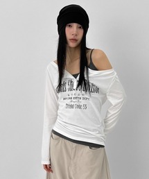 [MADE] クンデルヘンリーネックオフショルダーTシャツ
