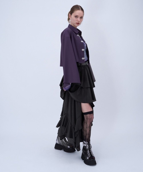 HARE(ハレ)の「イレヘムフリルスリットスカート(HARE)(スカート・レディース・ブラック/ネイビー/ホワイト/ホワイト系その他・FREE)」の14枚目の写真