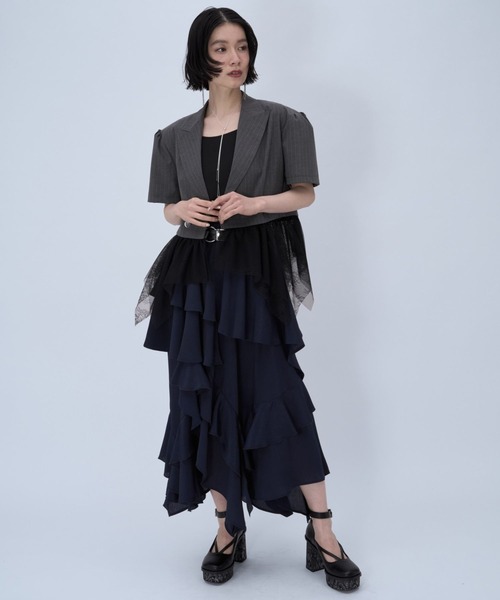 HARE(ハレ)の「イレヘムフリルスリットスカート(HARE)(スカート・レディース・ブラック/ネイビー/ホワイト/ホワイト系その他・FREE)」の15枚目の写真