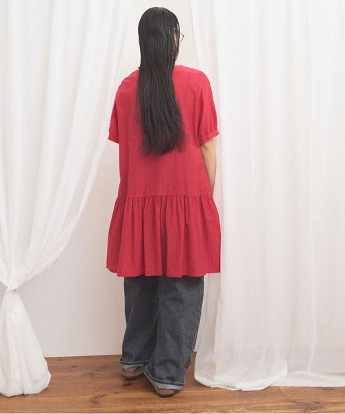 fig London(フィグロンドン)の「CottonCupra lawn mini dress(ワンピース・レディース・レッド/ドット・FREE)」の5枚目の写真