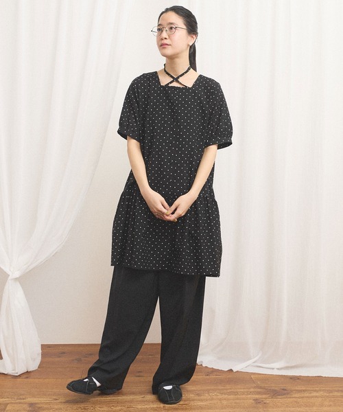 fig London(フィグロンドン)の「CottonCupra lawn mini dress(ワンピース・レディース・レッド/ドット・FREE)」の8枚目の写真