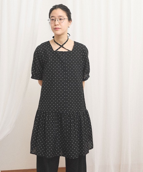 fig London(フィグロンドン)の「CottonCupra lawn mini dress(ワンピース・レディース・レッド/ドット・FREE)」の9枚目の写真