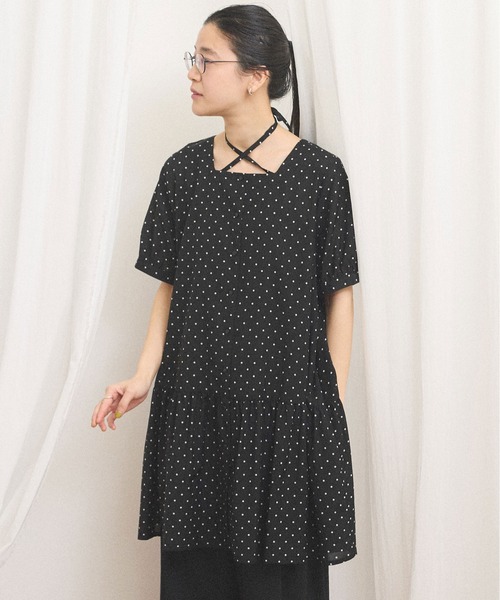 fig London(フィグロンドン)の「CottonCupra lawn mini dress(ワンピース・レディース・レッド/ドット・FREE)」の10枚目の写真