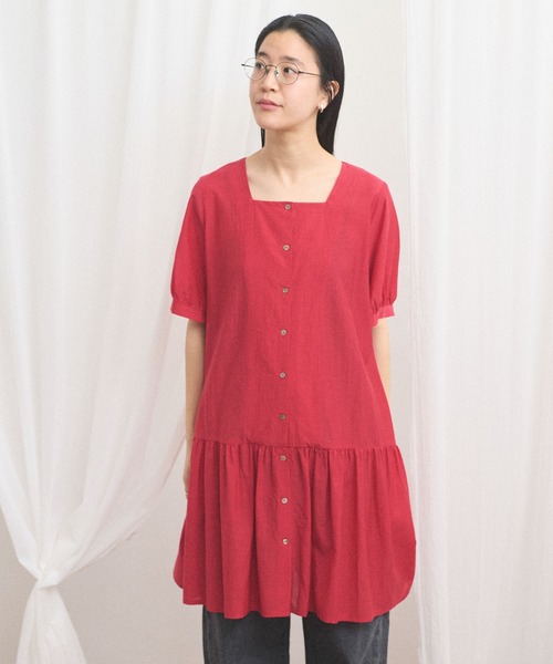 fig London(フィグロンドン)の「CottonCupra lawn mini dress(ワンピース・レディース・レッド/ドット・FREE)」の12枚目の写真