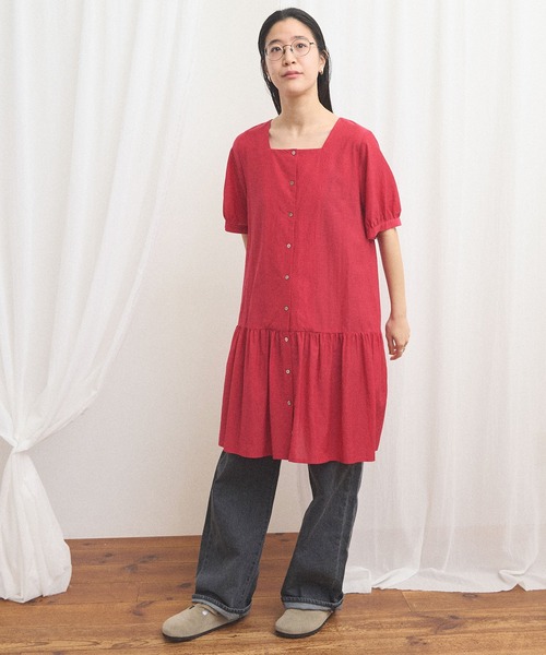 fig London(フィグロンドン)の「CottonCupra lawn mini dress(ワンピース・レディース・レッド/ドット・FREE)」の13枚目の写真