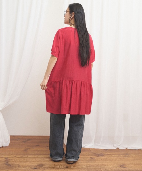 fig London(フィグロンドン)の「CottonCupra lawn mini dress(ワンピース・レディース・レッド/ドット・FREE)」の15枚目の写真