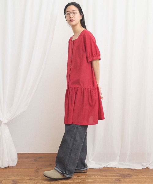 fig London(フィグロンドン)の「CottonCupra lawn mini dress(ワンピース・レディース・レッド/ドット・FREE)」の16枚目の写真