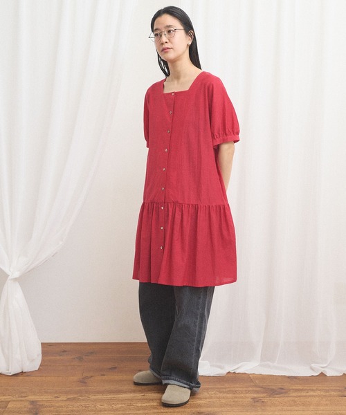 fig London(フィグロンドン)の「CottonCupra lawn mini dress(ワンピース・レディース・レッド/ドット・FREE)」の17枚目の写真