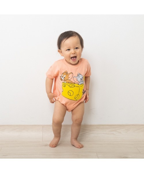 Tom＆Jerry（トムアンドジェリー）の「TOM＆JERRY トム＆ジェリー 半袖ボディスーツ ドッカン サガラ（ロンパース・キッズ・オレンジ・70cm/80ｃｍ）」の7枚目の写真
