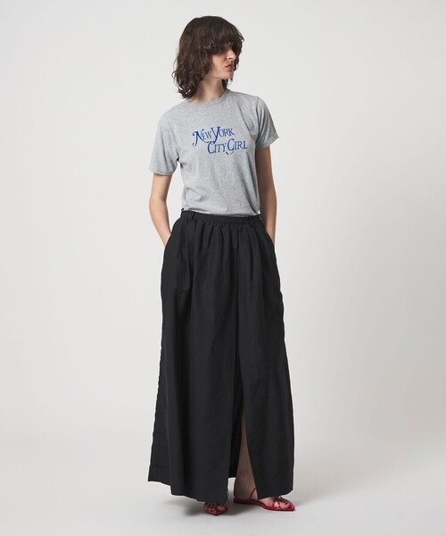 6(ロク)の「<6(ROKU)>NEW YORK CITY GIRL GRAY Tシャツ(Tシャツ/カットソー・レディース・グレー系・L/S)」の2枚目の写真