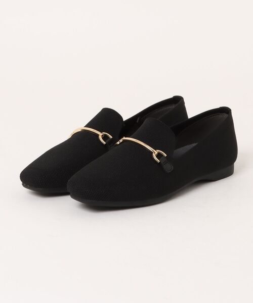 ABC-MART(エービーシーマート)の「ABC SELECT エービーシーセレクト CL LOAFER KNIT スクエアニットローファー W5076 BLACK(パンプス・レディース・ブラック・X-LARGE/LARGE/MEDIUM/SMALL)」の1枚目の写真