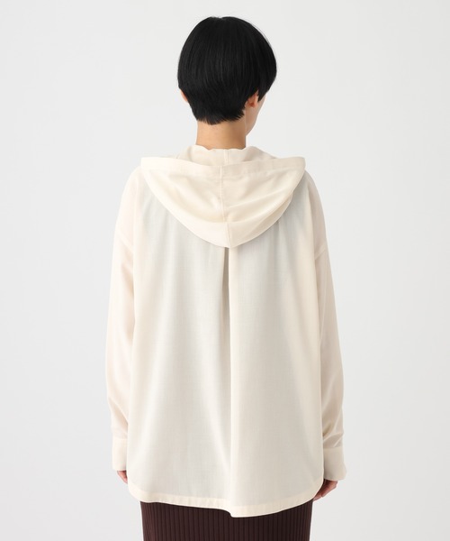 Elura(エルーラ)の「アイロンいらずフードシャツ/659651(シャツ/ブラウス・レディース・オフホワイト/ブラウン/ピンク/ブラック・FREE)」の12枚目の写真