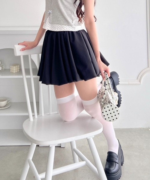 Loueme(ルエム)の「【5色展開】ドット&無地バルーンミニスカート(スカート・レディース・ブラック/ブラック系その他/ホワイト系その他/ホワイト/グレー系その他・FREE)」の3枚目の写真
